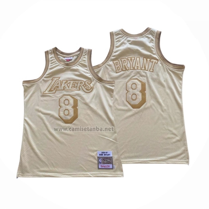 Camiseta Los Angeles Lakers Kobe Bryant #8 Mitchell & Ness 1996-97 Oro